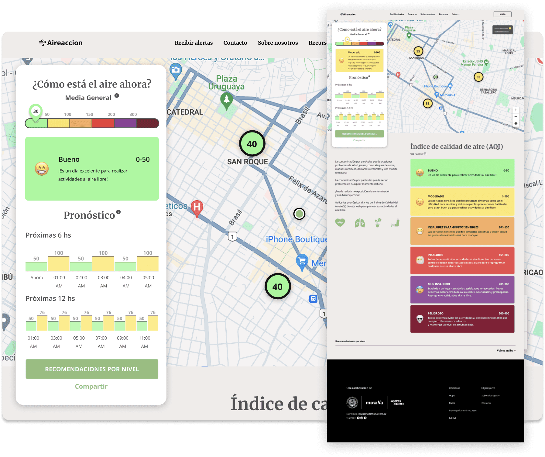 Air quality interface for Asuncion